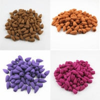 20Pcs Six Kinds Natural Reflux Tower Incense Backflow Incense Burner Censer Holder Tower Incense Ceramic Burner Fragrance Holder