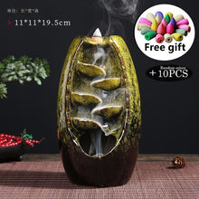 Hot sale Mountain River Handicraft Incense Holder Ceramic Backflow Waterfall Smoke Incense Burner Mother's Gift Home Decor