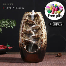 Hot sale Mountain River Handicraft Incense Holder Ceramic Backflow Waterfall Smoke Incense Burner Mother's Gift Home Decor