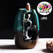Hot sale Mountain River Handicraft Incense Holder Ceramic Backflow Waterfall Smoke Incense Burner Mother's Gift Home Decor