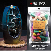 Hot sale Mountain River Handicraft Incense Holder Ceramic Backflow Waterfall Smoke Incense Burner Mother's Gift Home Decor