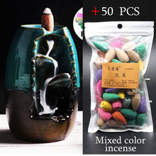 Hot sale Mountain River Handicraft Incense Holder Ceramic Backflow Waterfall Smoke Incense Burner Mother's Gift Home Decor