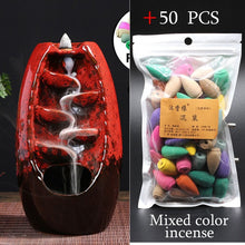 Hot sale Mountain River Handicraft Incense Holder Ceramic Backflow Waterfall Smoke Incense Burner Mother's Gift Home Decor