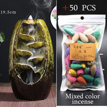 Hot sale Mountain River Handicraft Incense Holder Ceramic Backflow Waterfall Smoke Incense Burner Mother's Gift Home Decor