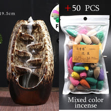 Hot sale Mountain River Handicraft Incense Holder Ceramic Backflow Waterfall Smoke Incense Burner Mother's Gift Home Decor