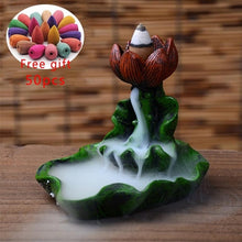 Mountains River Waterfall Incense Burner Fountain Backflow Aroma Smoke Censer Holder Office Home Unique Crafts+50 Incense Cones