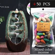 Hot sale Mountain River Handicraft Incense Holder Ceramic Backflow Waterfall Smoke Incense Burner Mother's Gift Home Decor