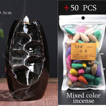 Hot sale Mountain River Handicraft Incense Holder Ceramic Backflow Waterfall Smoke Incense Burner Mother's Gift Home Decor