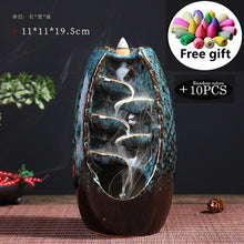 Hot sale Mountain River Handicraft Incense Holder Ceramic Backflow Waterfall Smoke Incense Burner Mother's Gift Home Decor