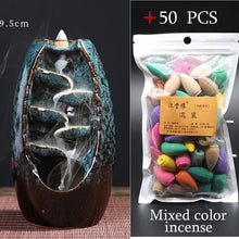 Hot sale Mountain River Handicraft Incense Holder Ceramic Backflow Waterfall Smoke Incense Burner Mother's Gift Home Decor